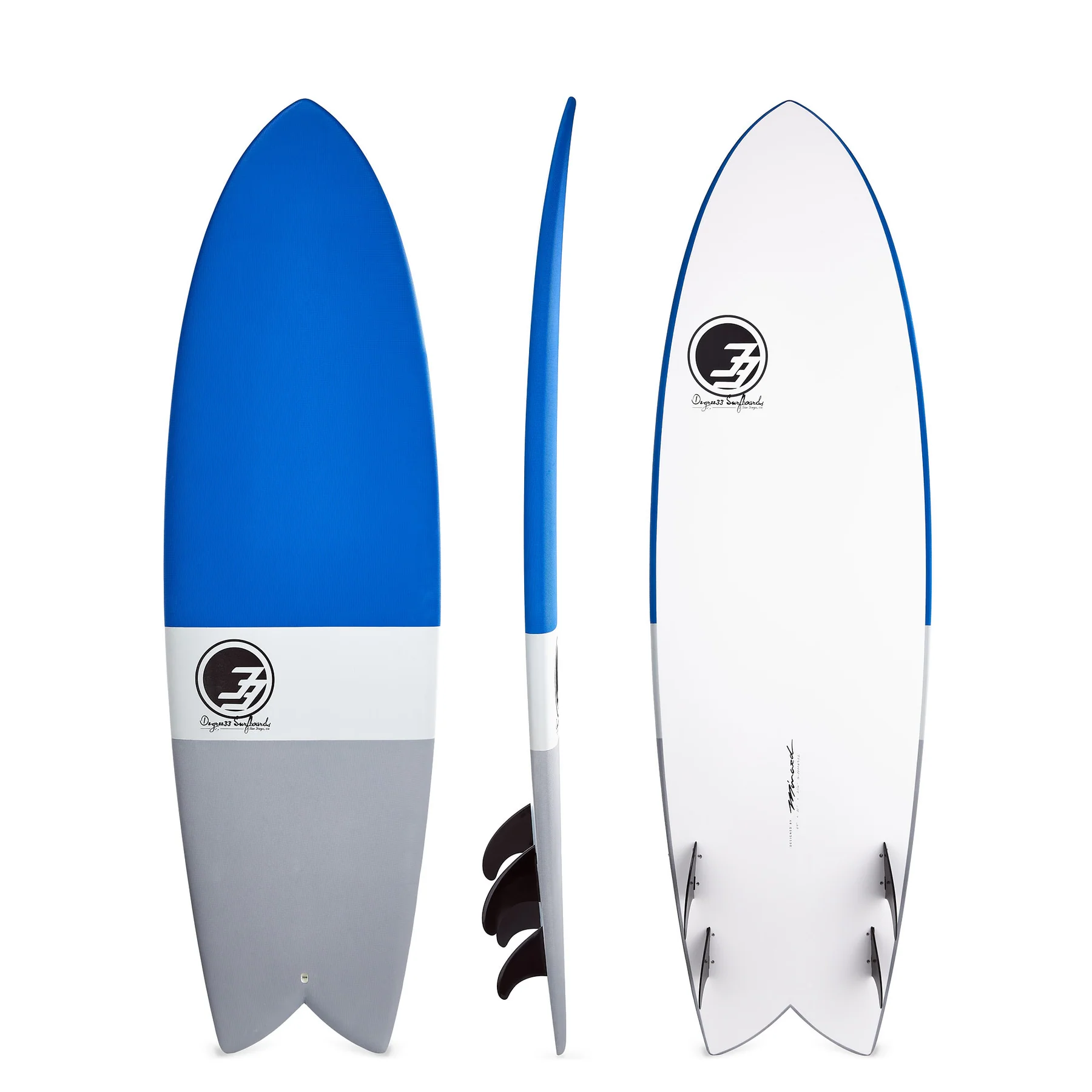 6' Retro Fish Surfboard Blue Dip (Hybrid Epoxy Softtop)